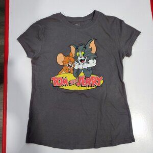 Tom & Jerry graphic T-shirt short sleeve grey girl's size M